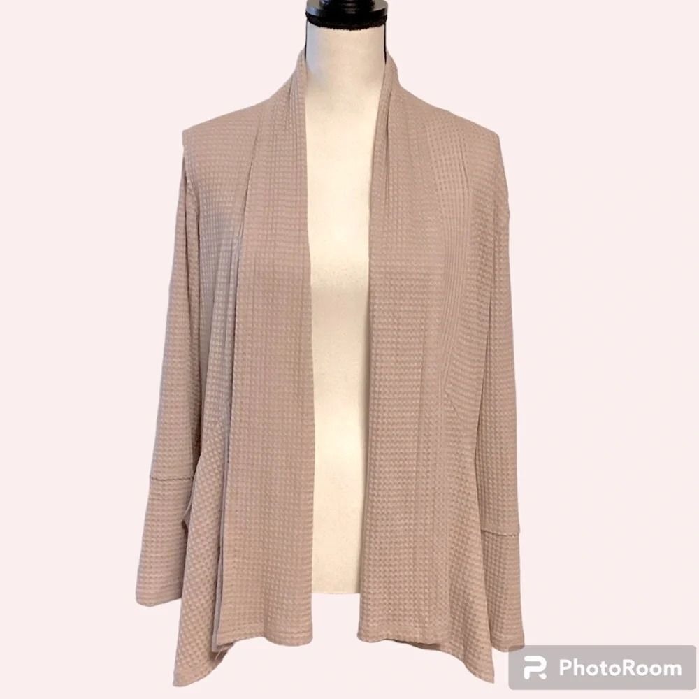 Altar'd State Waffle-knit Soft Cozy Waterfall Open Cardigan Sweater Medium